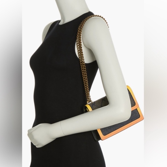 New Kurt Geiger London Shoreditch Denim/Leather Shoulder Bag With Mirror Studded - Picture 16 of 16